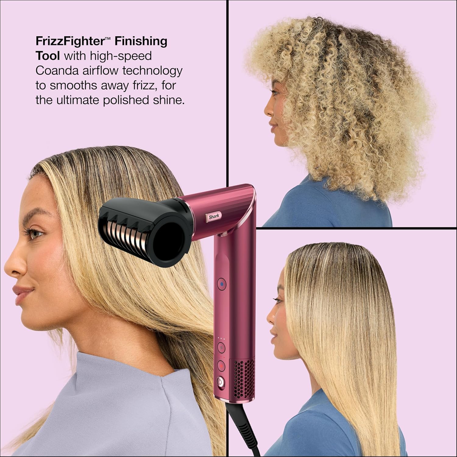 Shark FlexStyle | Air Multi-Styler & Drying System | Hair Dryer Brush for Blowouts with Coanda Auto- Wrap Curlers, Round & Paddle Brush, Diffuser & Concentrator Attachment | Black Cherry | HD457CR