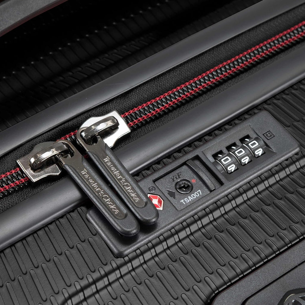 Traveler's Choice Maxporter II Polycarbonate Hardside Trunk with Spinner Wheels, Black, 22-Inch Carry-on Luggage