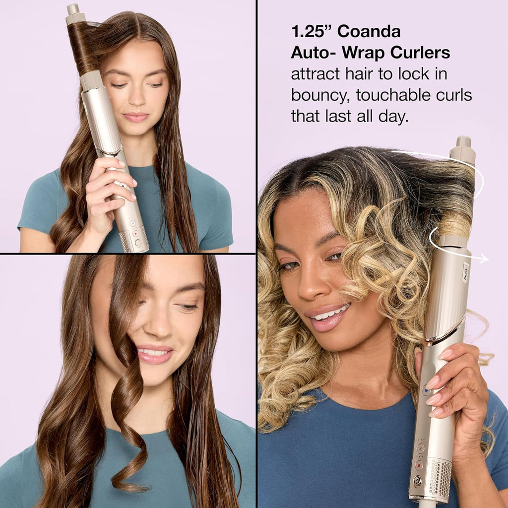 Shark FlexStyle | Air Multi-Styler & Drying System | Hair Dryer Brush for Blowouts with Coanda Auto- Wrap Curlers, Oval Brush, Curl-Defining Diffuser & Concentrator Attachment | Stone | HD435