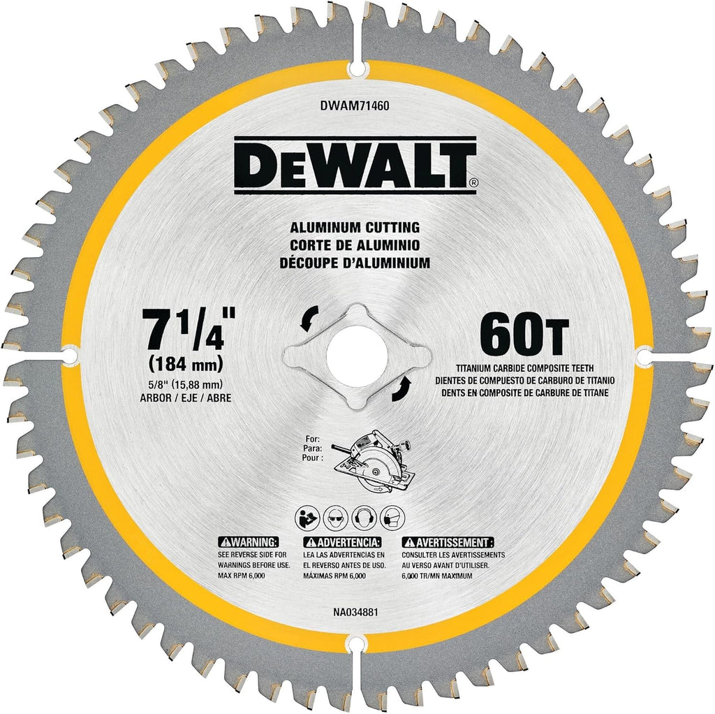 DEWALT 7-1/4In 60T Aluminum Saw Blade (DWAM71460)