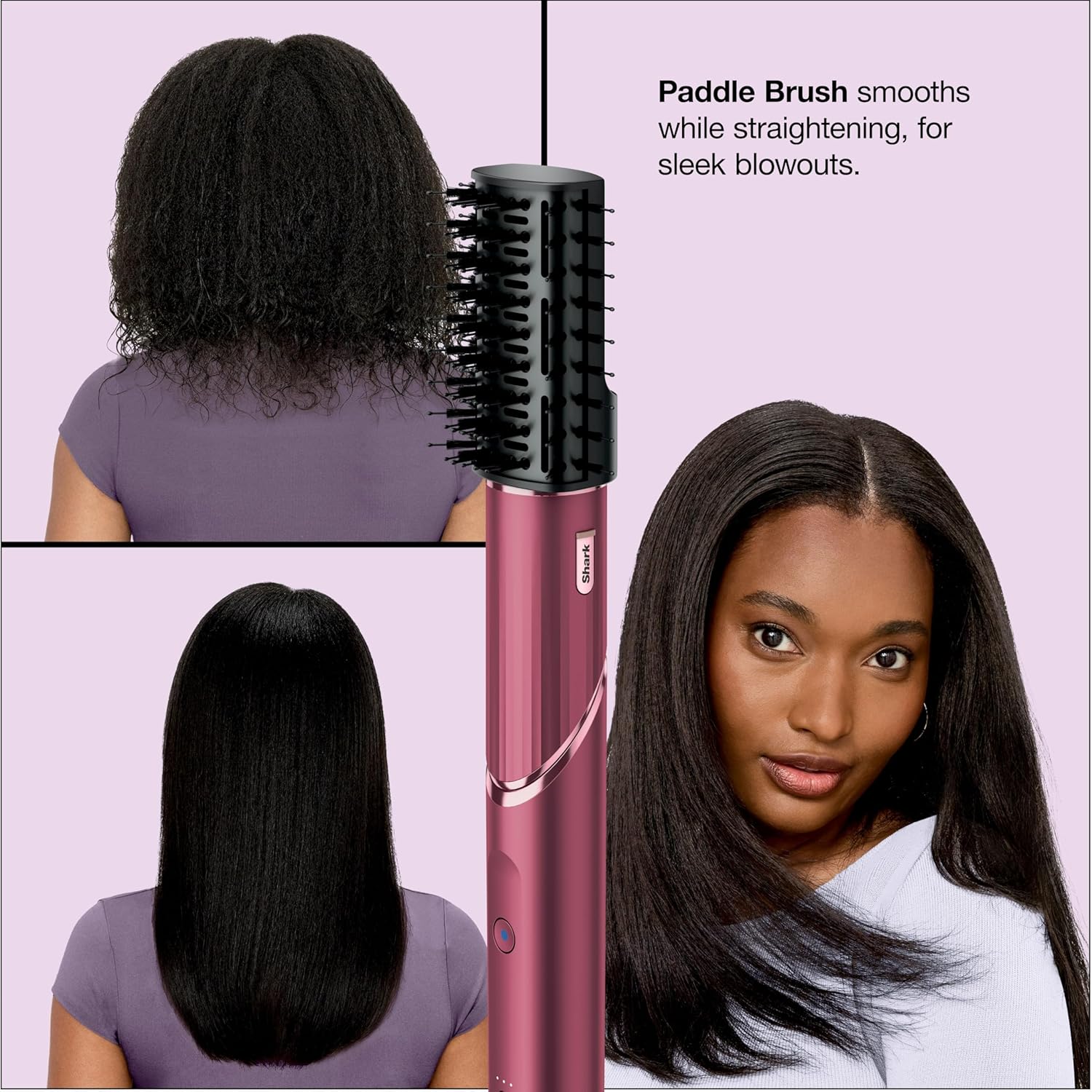 Shark FlexStyle | Air Multi-Styler & Drying System | Hair Dryer Brush for Blowouts with Coanda Auto- Wrap Curlers, Round & Paddle Brush, Diffuser & Concentrator Attachment | Black Cherry | HD457CR