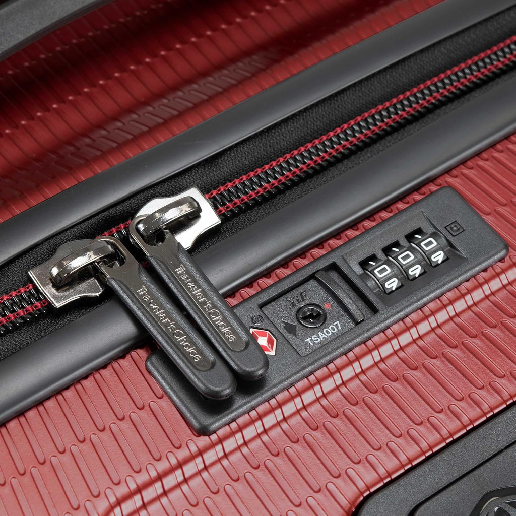 Traveler's Choice Maxporter II Polycarbonate Hardside Trunk with Spinner Wheels, Red, 22-Inch Carry-on Luggage