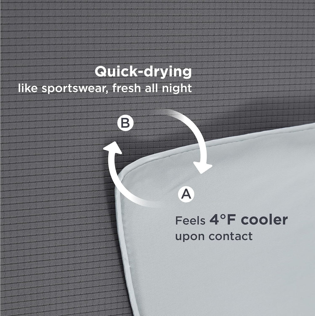 Bedsure Cooling Comforter - Cooling Blankets for Hot Sleepers, Ice Cold Summer Blanket Queen Size for Bed, Lightweight Breathable Double-Sided Comforter for Night Sweats, Grey, 90x90 Inches